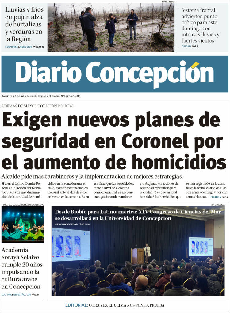 Portada de Diario de Concepción (Chile)