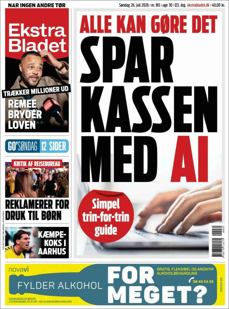 Portada de Ekstra Bladet (Dinamarca)