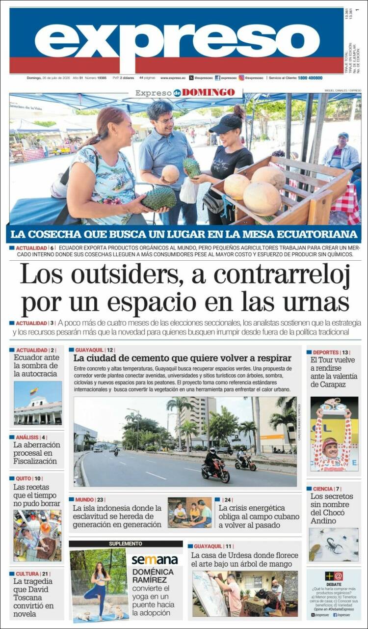 Portada de Expreso (Ecuador)