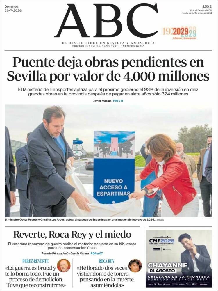 Portada de ABC - Sevilla (Espa&ntilde;a)