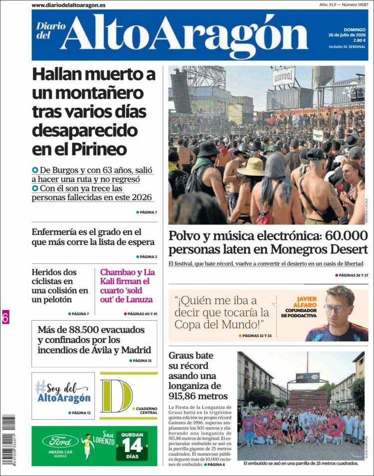Portada de Diario del AltoAragón (Espa&ntilde;a)