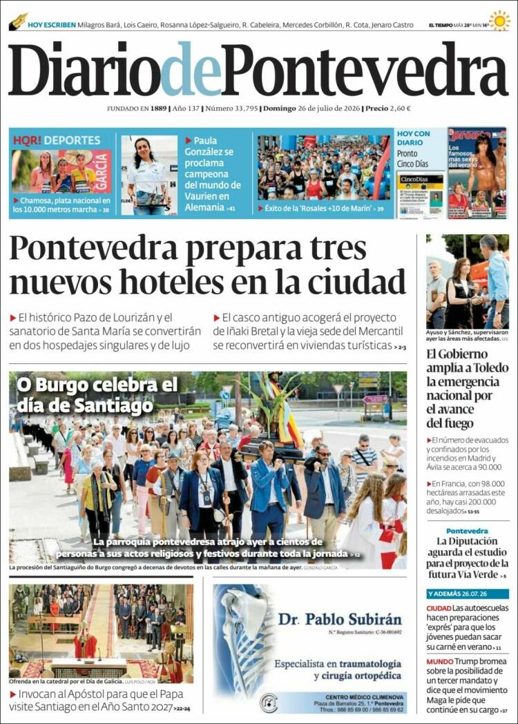 Portada de Diario de Pontevedra (Espa&ntilde;a)