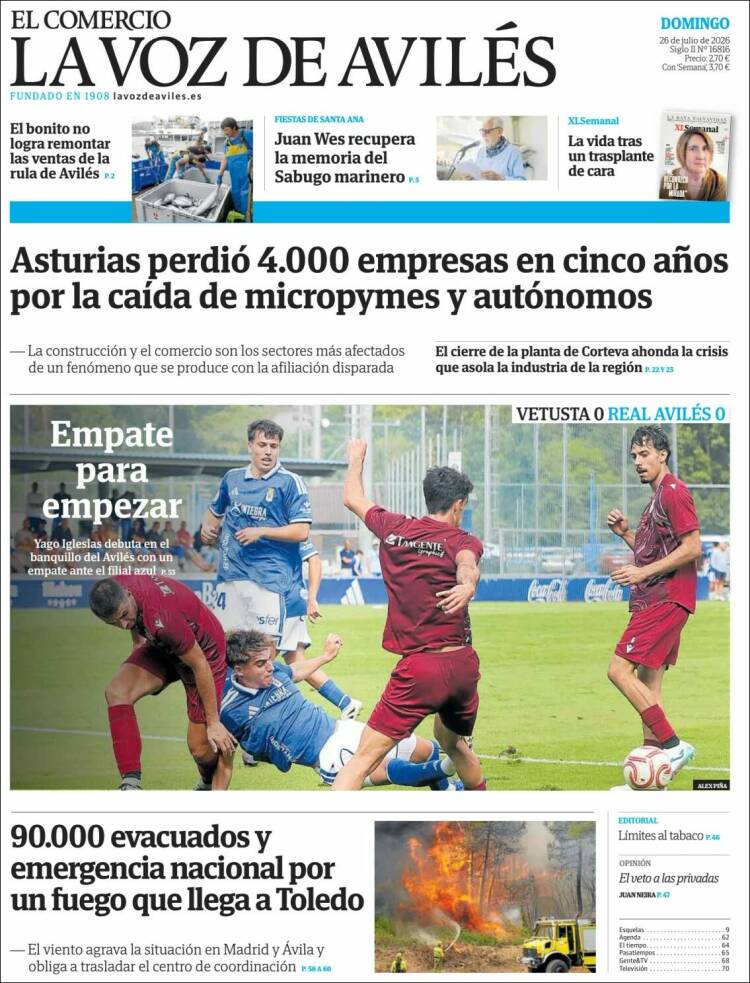 Portada de El Comercio - Avilés (Espa&ntilde;a)