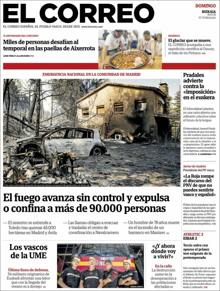 Portada de El Correo (Espa&ntilde;a)