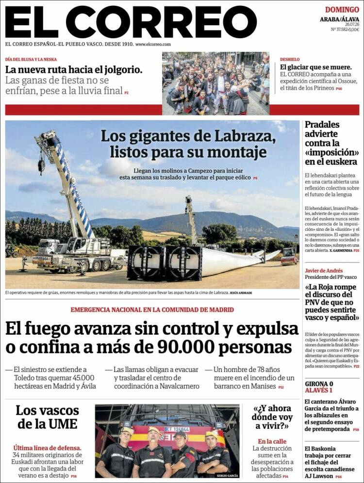 Portada de El Correo - Álava (Espa&ntilde;a)