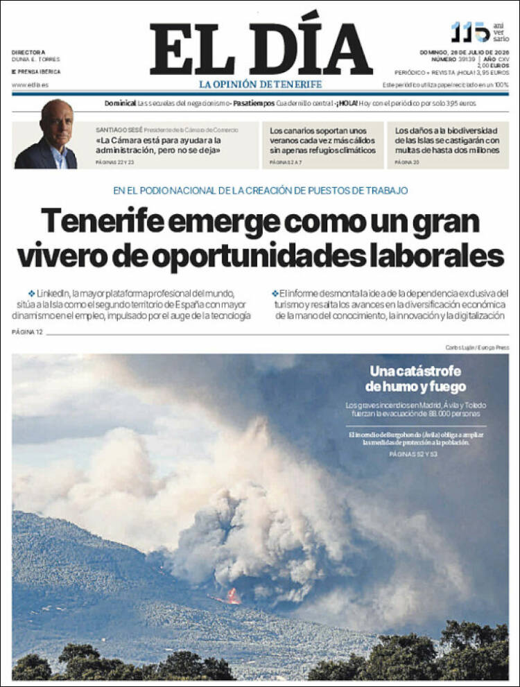 Portada de El Día (Espa&ntilde;a)