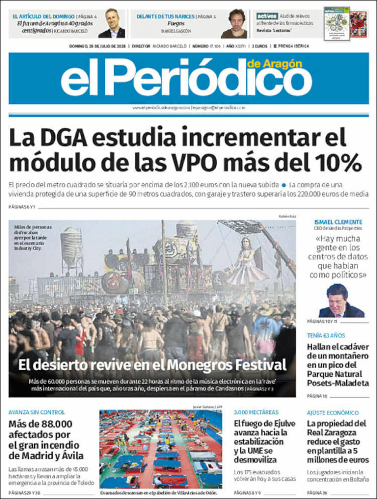 Portada de El Periódico de Aragón (Espa&ntilde;a)