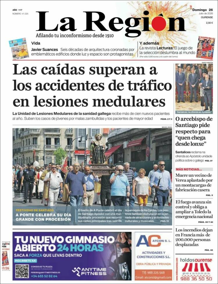 Portada de La Región de Ourense (Espa&ntilde;a)