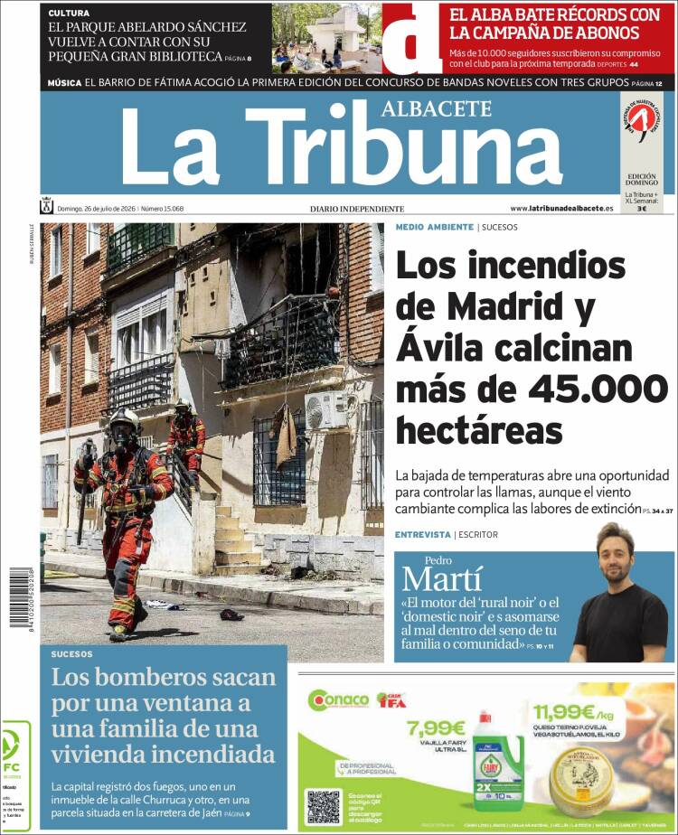 Portada de La Tribuna de Albacete (Espa&ntilde;a)