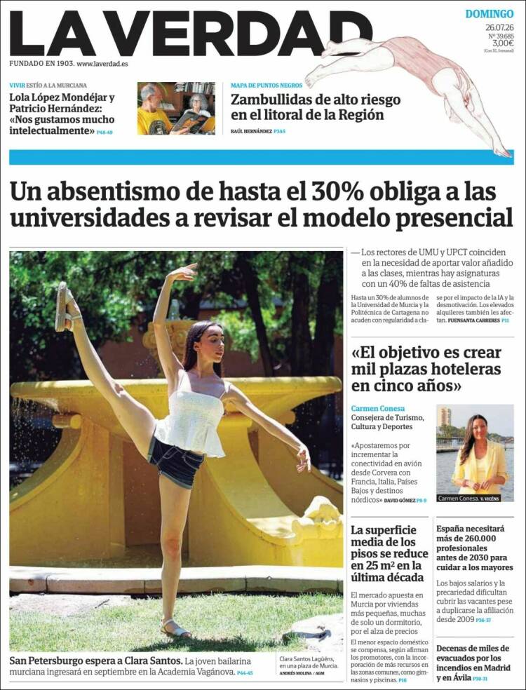 Portada de La Verdad de Murcia (Espa&ntilde;a)