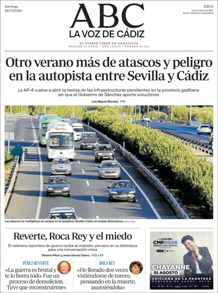 Portada de La Voz de Cádiz (Espa&ntilde;a)