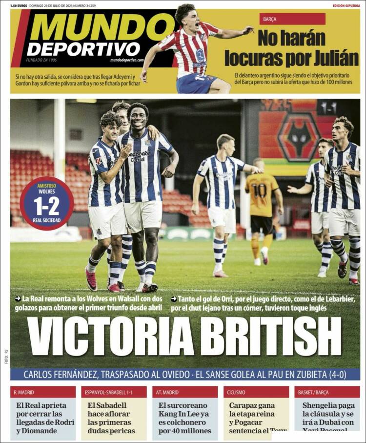 Portada de Mundo Deportivo Gipuzkoa (Espa&ntilde;a)