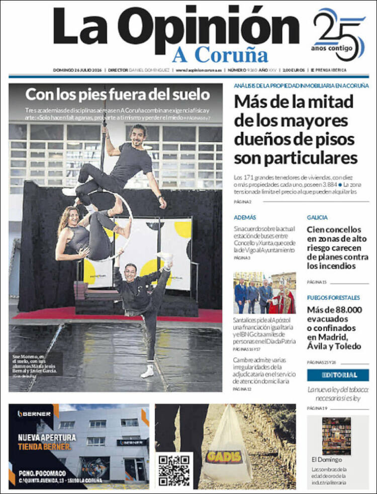 Portada de La Opinión de A Coruña (Espa&ntilde;a)
