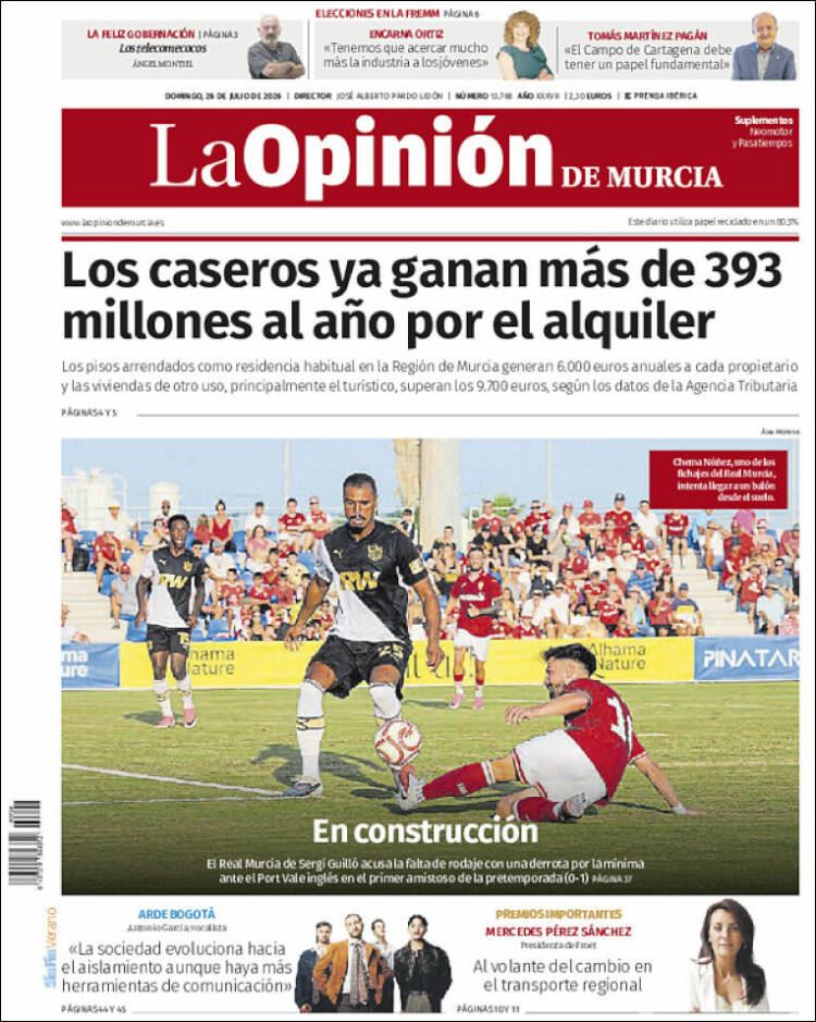Portada de La Opinión de Murcia (Espa&ntilde;a)