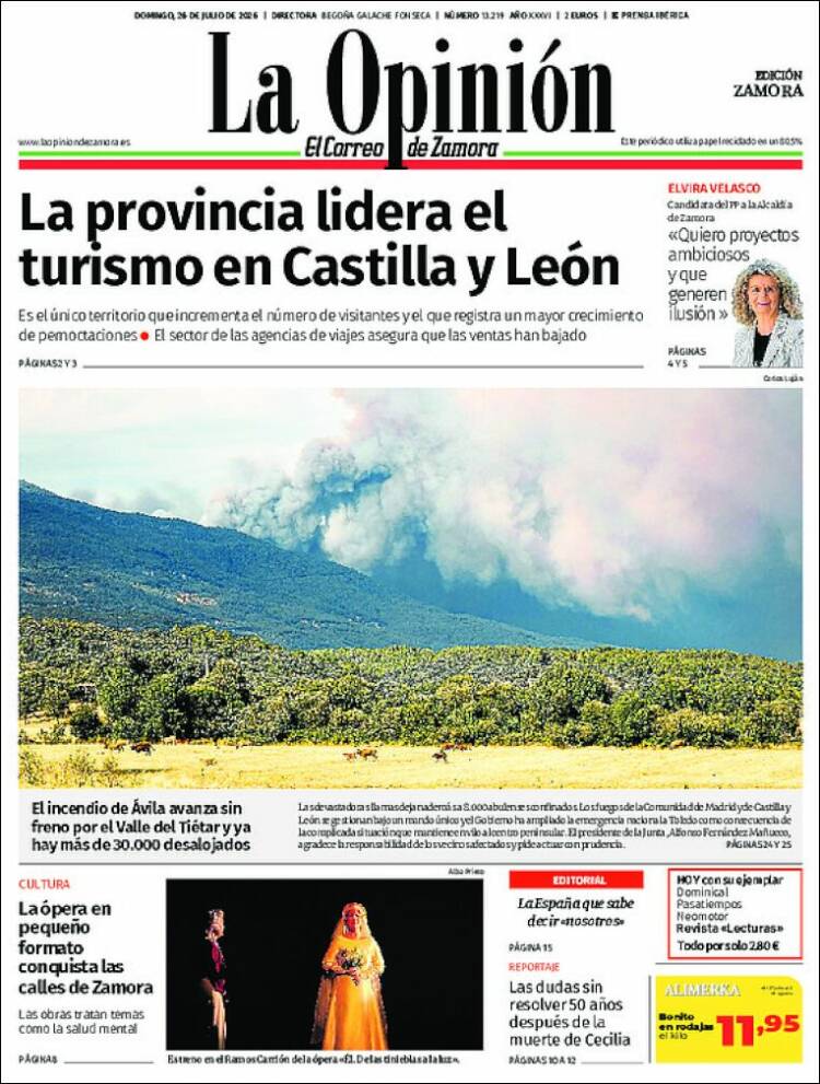 Portada de La Opinión - El Correo de Zamora (Espa&ntilde;a)