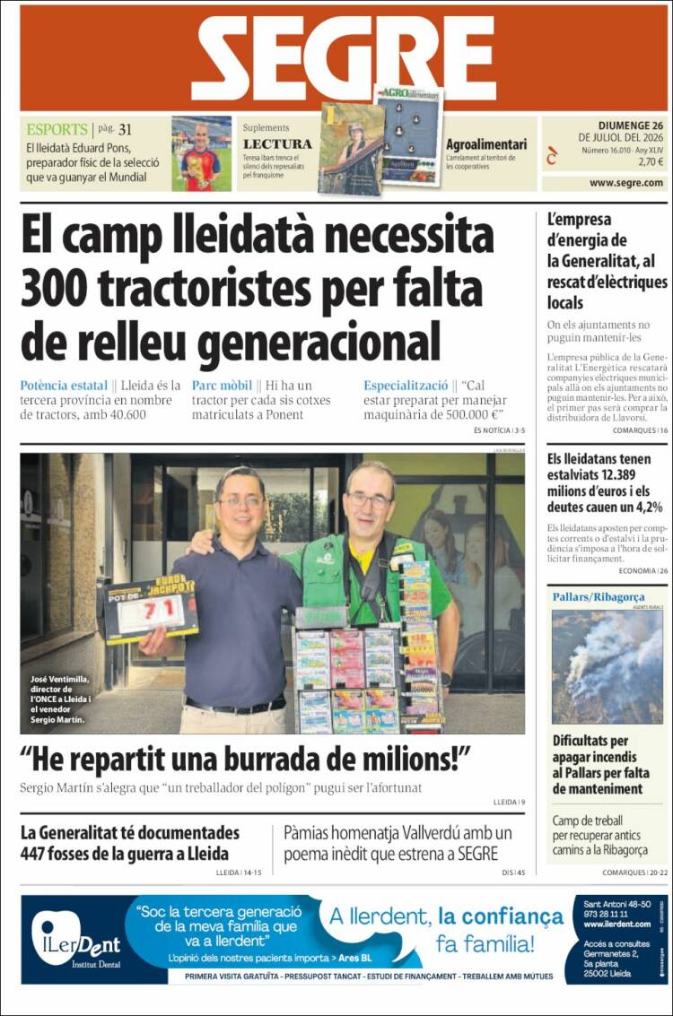 Portada de Segre (Espa&ntilde;a)