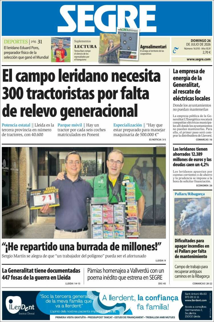 Portada de Segre  (Espa&ntilde;a)