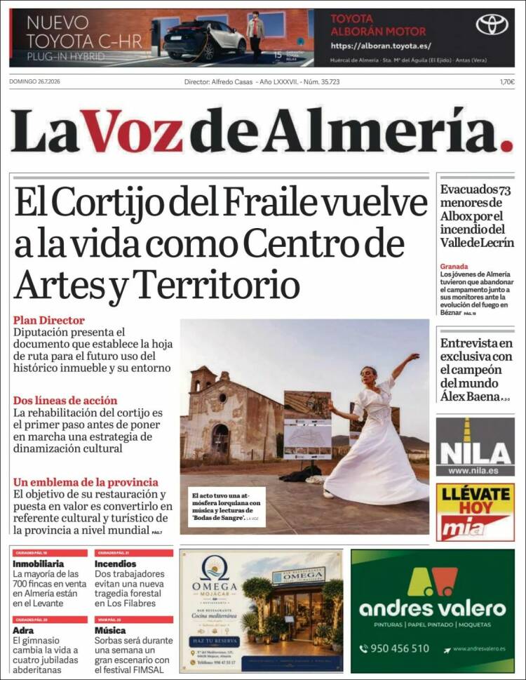 Portada de La Voz de Almería (Espa&ntilde;a)