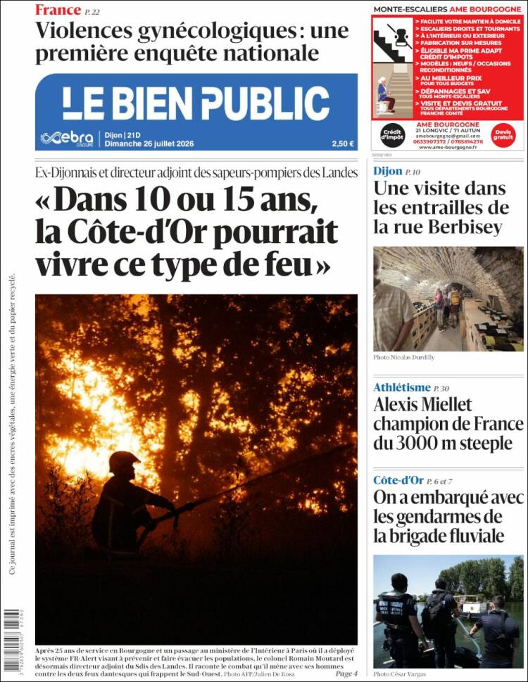 Portada de Le Bien Public (Francia)