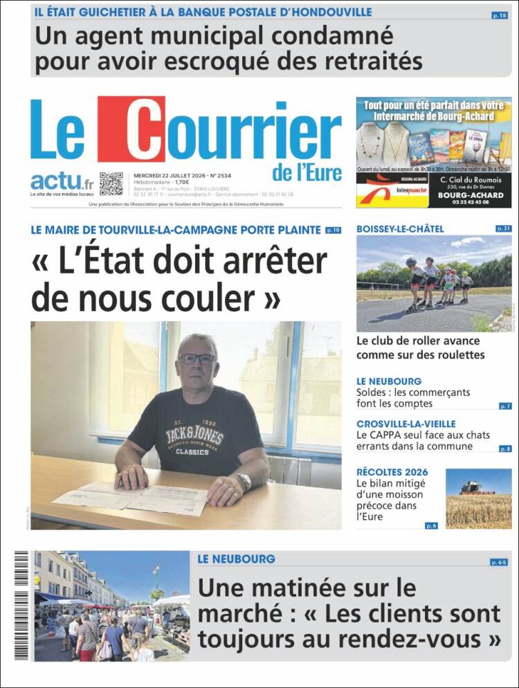 Portada de Le Courrier de l'Ouest (Francia)