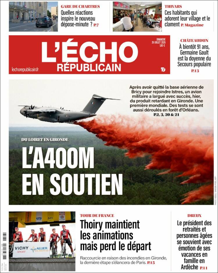 Portada de L'Echo Républicain (Francia)