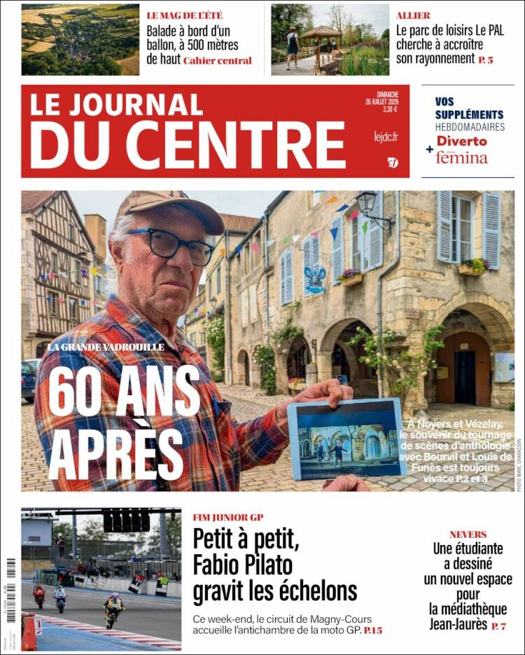 Portada de Le Journal du Centre (Francia)