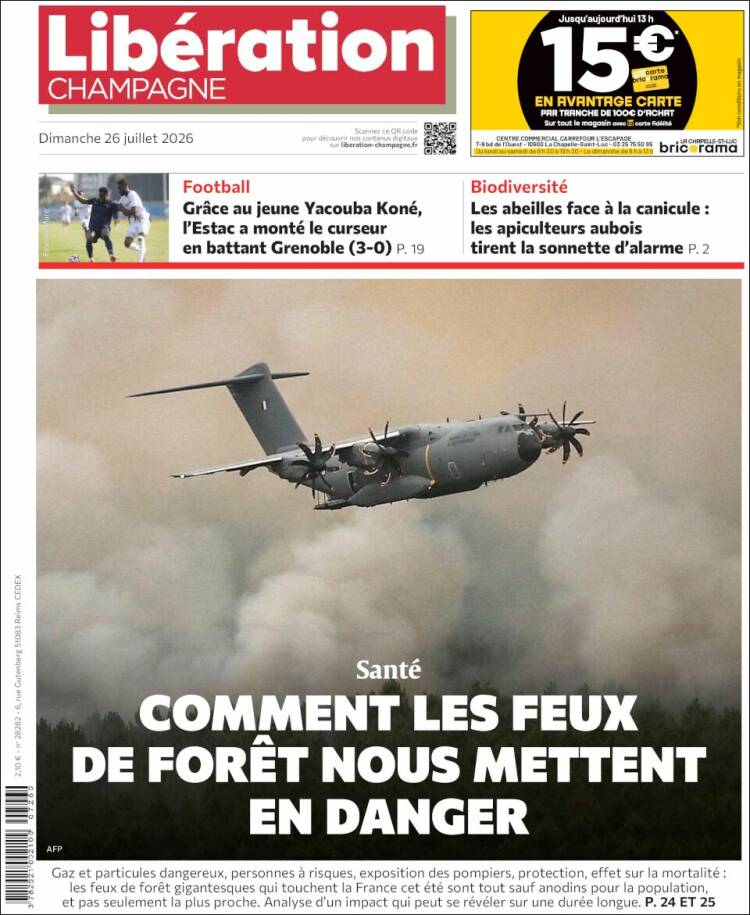 Portada de Libération Champagne (Francia)