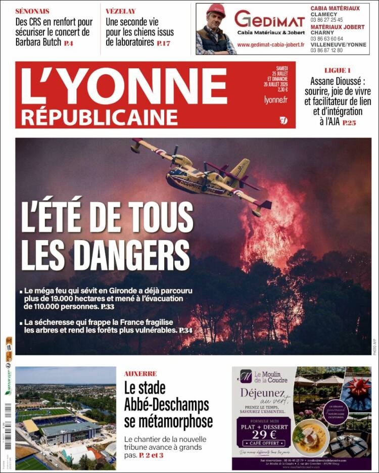 Portada de L'Yonne-Républicaine (Francia)