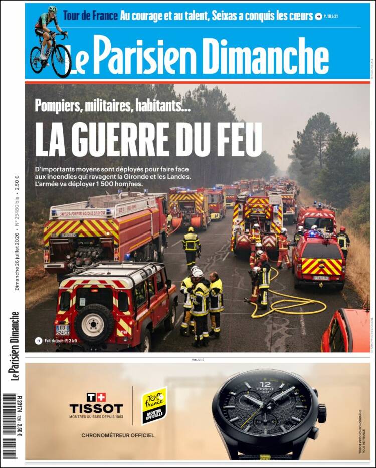 Portada de Le Parisien (Francia)