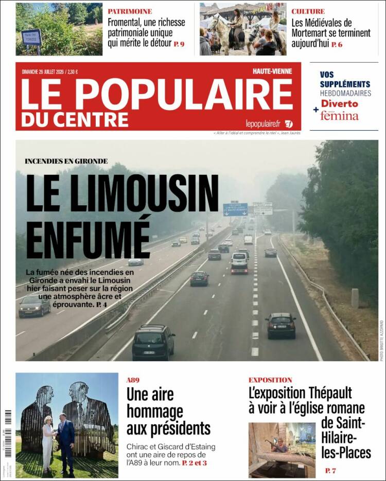 Portada de Le Populaire du Centre (Francia)