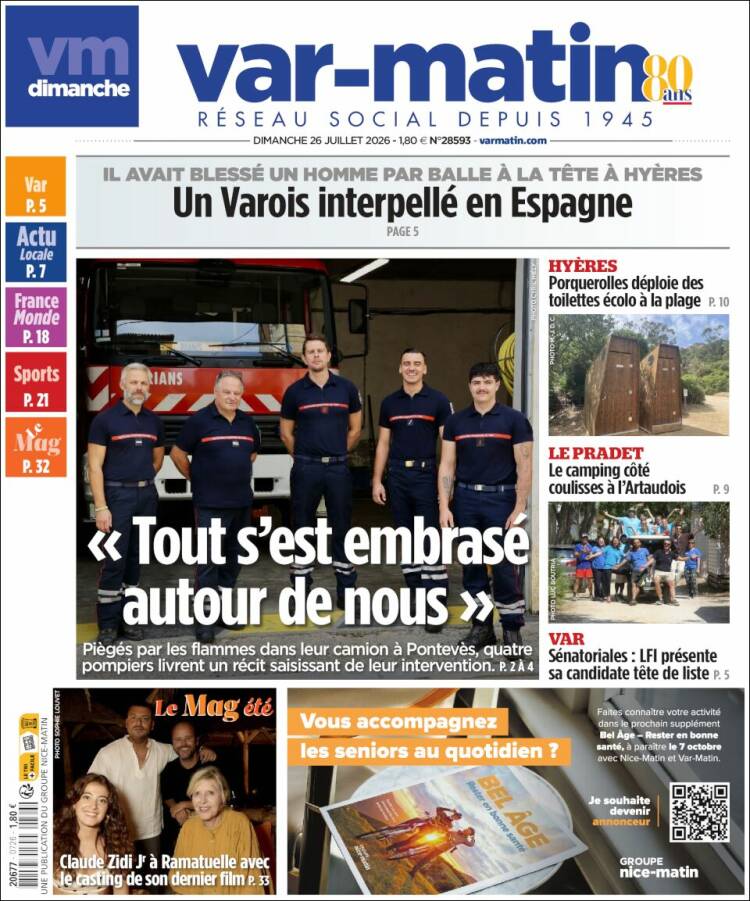 Portada de Var-Matin (Francia)