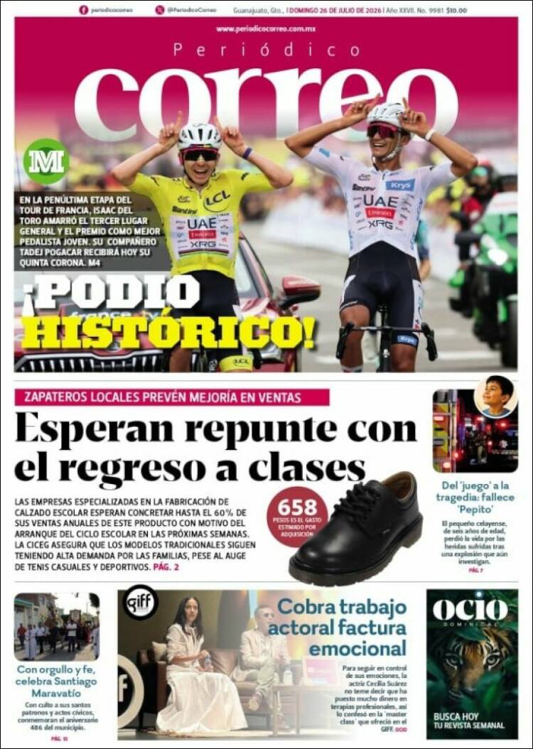 Portada de Correo - El diario del Estado de Guanajuato (M&eacute;xico)