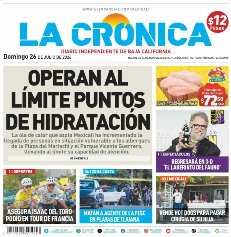 Portada de La Crónica de Baja California (M&eacute;xico)