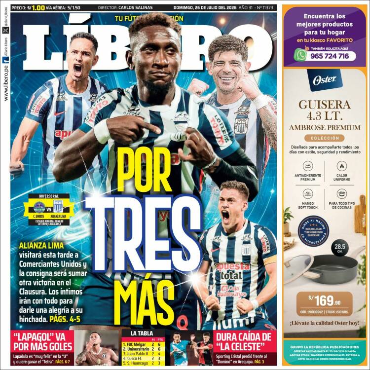 Portada de Líbero (Per&uacute;)