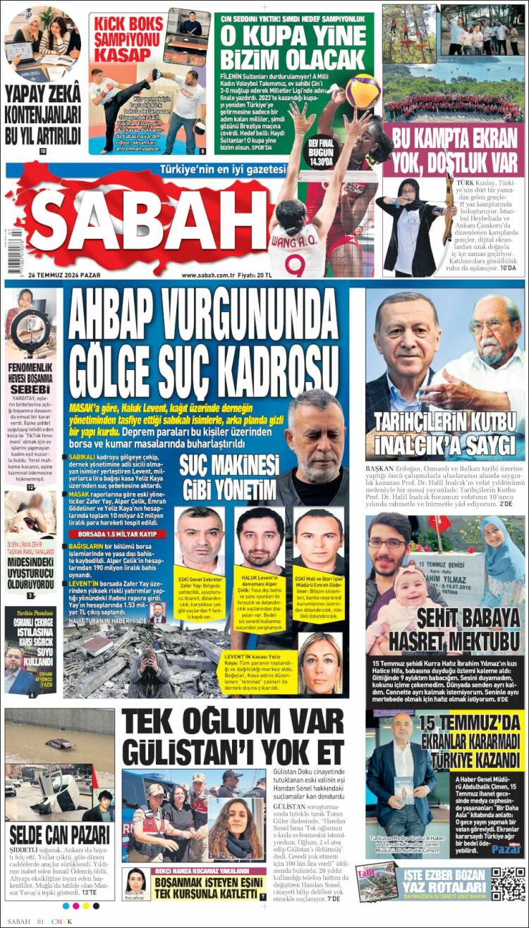 Portada de Sabah (Turqu&iacute;a)