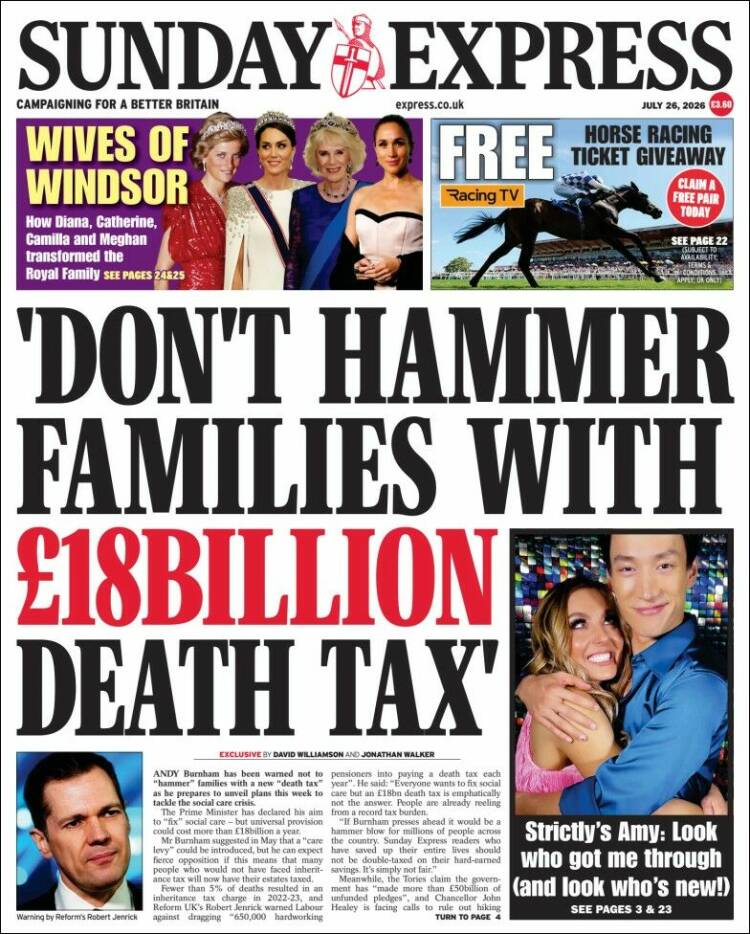 Portada de Daily Express (Reino Unido)