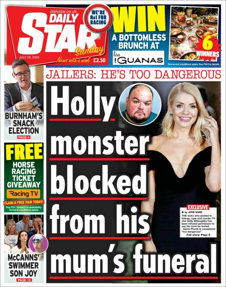Portada de Daily Star (Reino Unido)