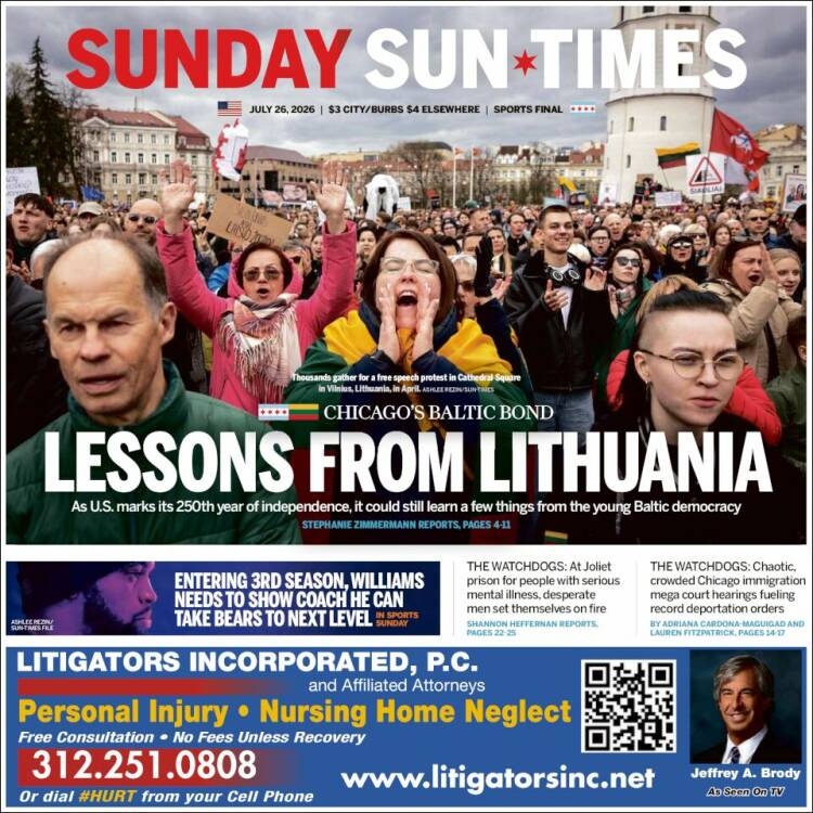 Portada de Chicago Sun-Times (USA)