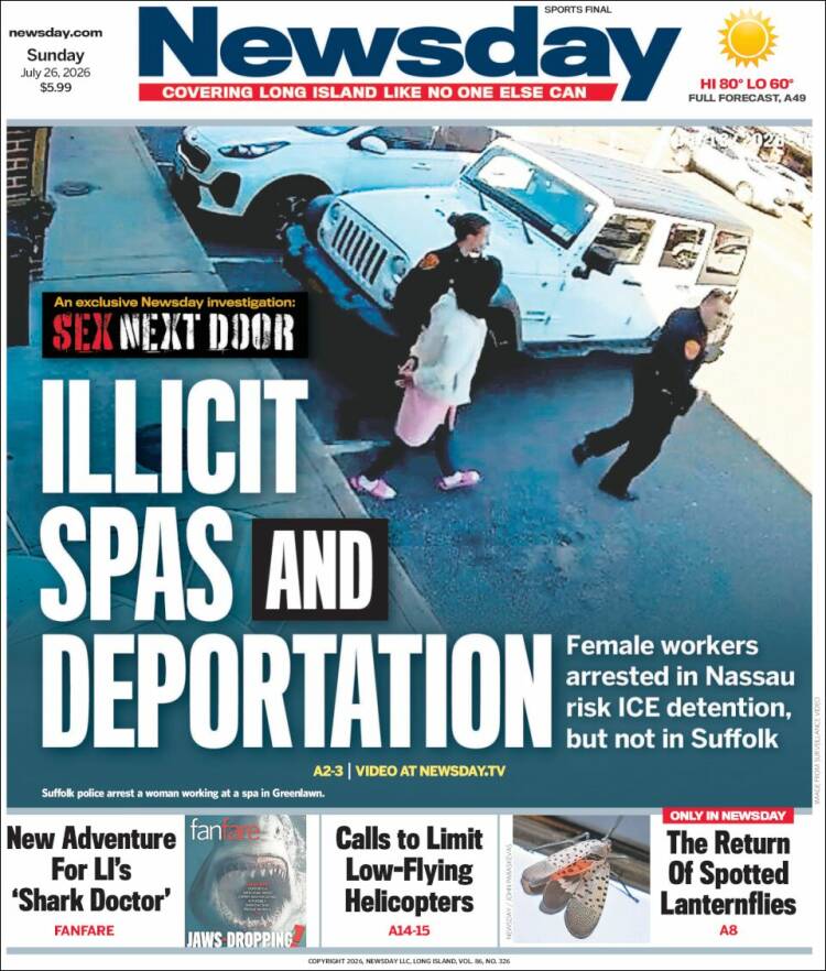 Portada de Newsday (USA)