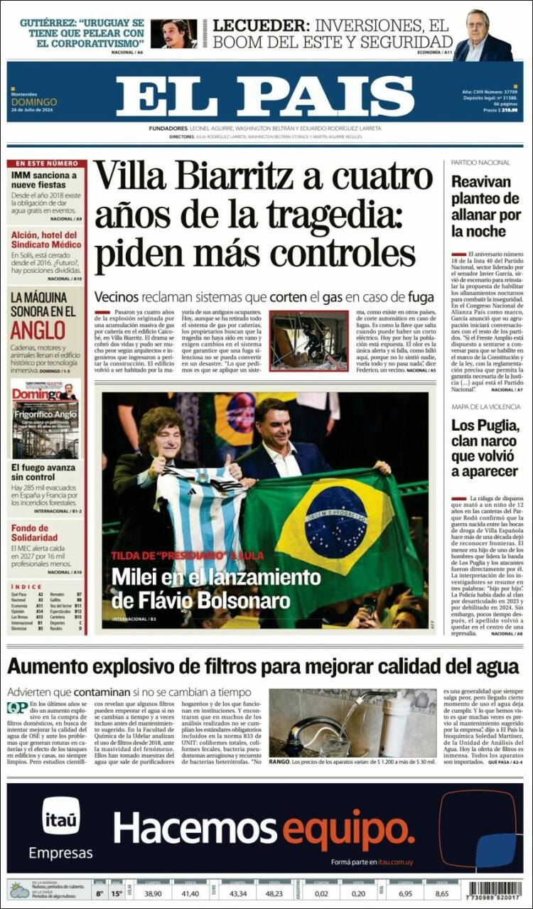 Portada de El País (Uruguay)