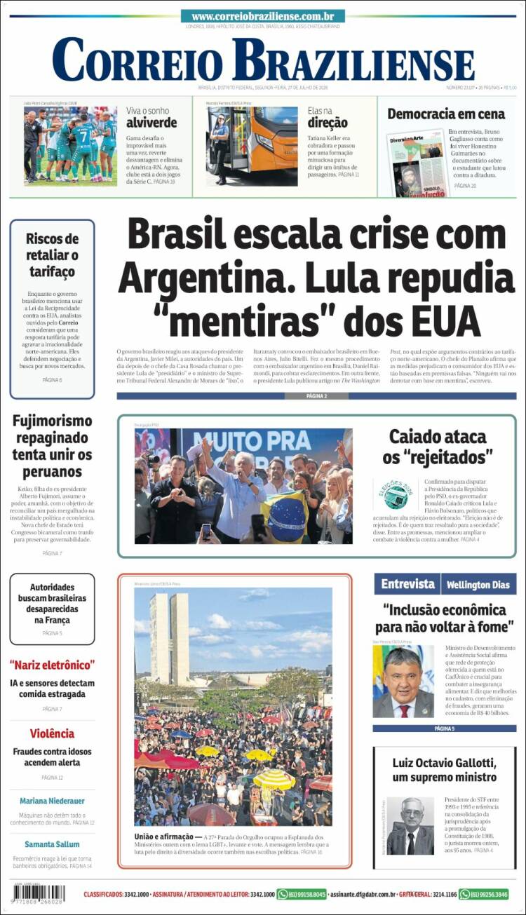 Portada de Correio Braziliense (Brasil)