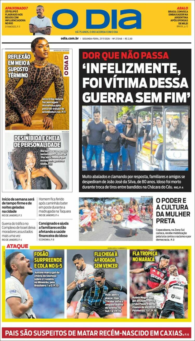 Portada de O Dia (Brasil)