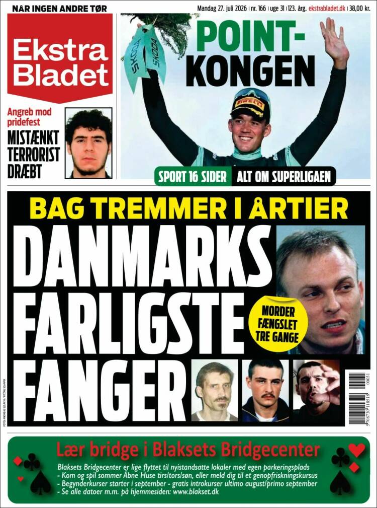 Portada de Ekstra Bladet (Dinamarca)