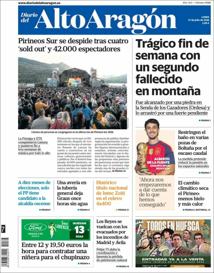 Portada de Diario del AltoAragón (Espa&ntilde;a)