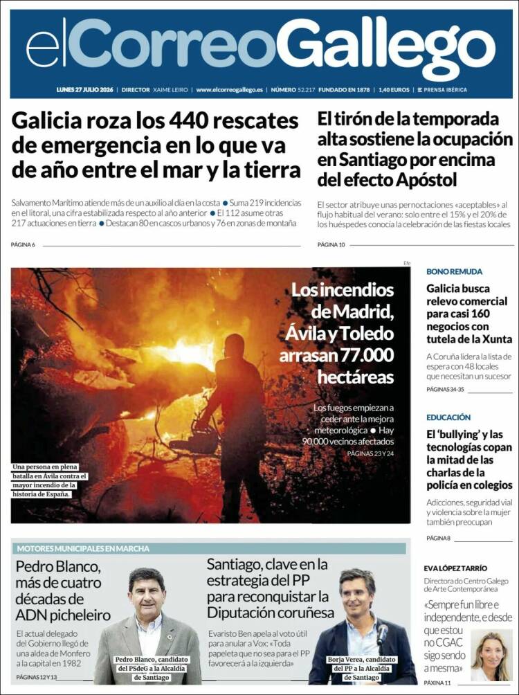 Portada de El Correo Gallego (Espa&ntilde;a)