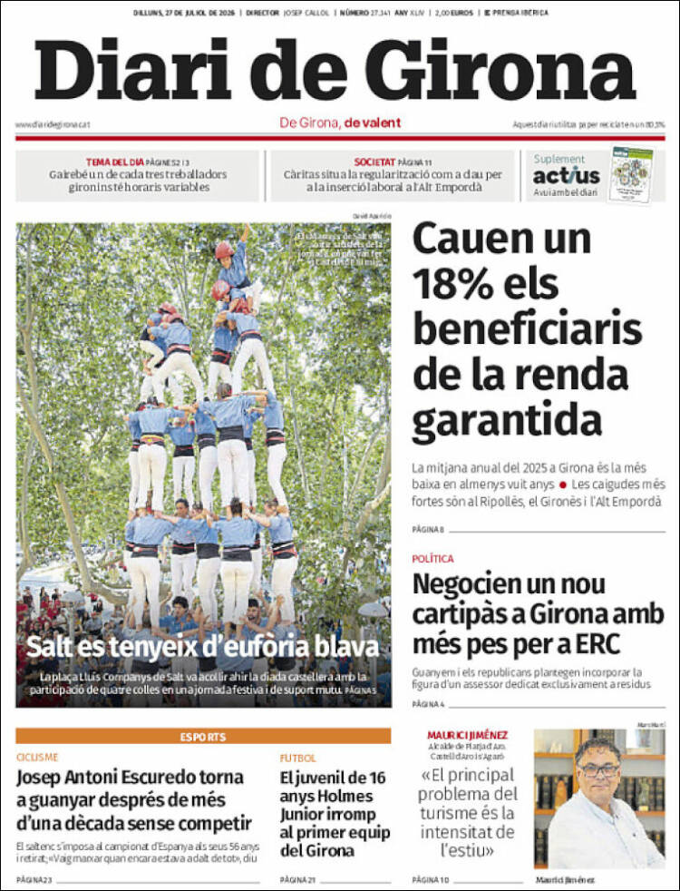 Portada de Diari de Girona (Espa&ntilde;a)