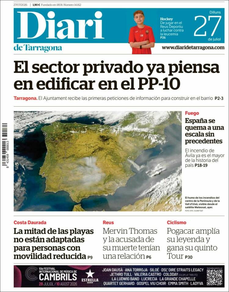 Portada de Diari de Tarragona (Espa&ntilde;a)