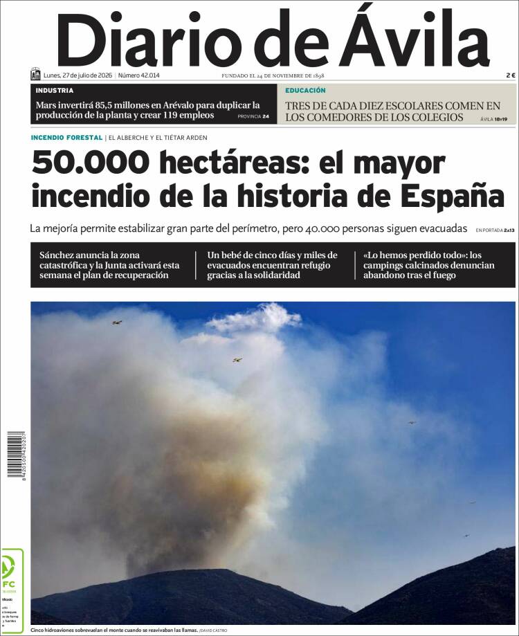 Portada de Diario de Ávila (Espa&ntilde;a)