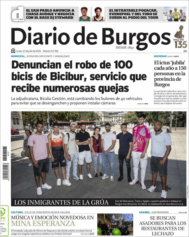 Portada de Diario de Burgos (Espa&ntilde;a)