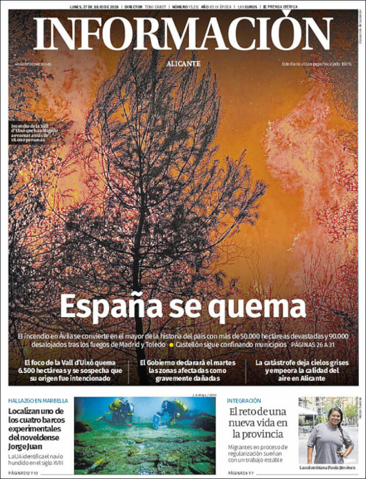 Portada de Diario Información (Espa&ntilde;a)